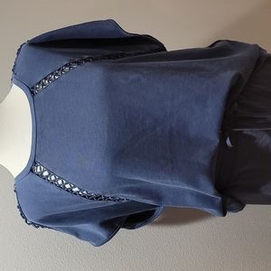 COPY -NWT DKNY JEANS BLUE SHORT SLEEVE MUSCLE SHIRT CASUAL BLOUSE SZ LARGE TOP…